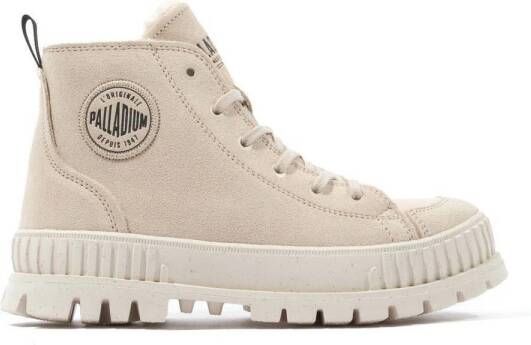 Palladium Pallashock Zip Warm leren sneakers beige