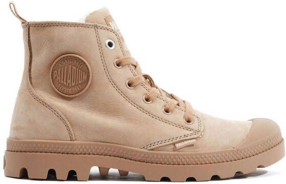 Palladium PAMPA HI ZIP WL Volwassenen VeterlaarzenHoge sneakersDames veterschoenenHalf-hoge schoenen Taupe