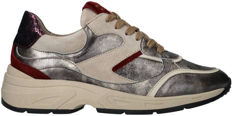 Piedi Nudi Talla 03-05 leren sneakers beige zilver