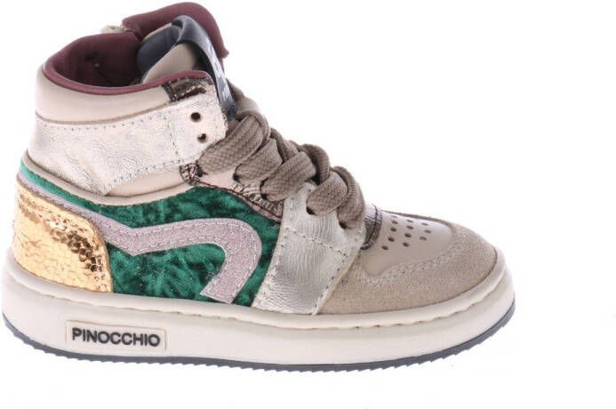 Pinocchio leren sneakers beige groen