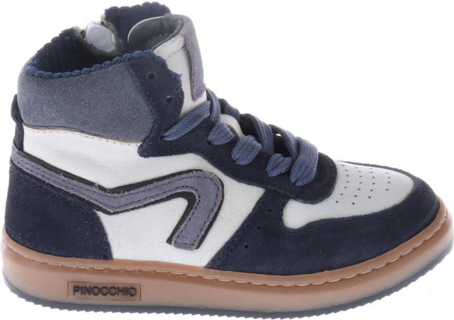 Pinocchio leren sneakers donkerblauw wit
