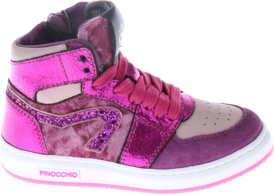 Pinocchio P1765 Sneakers Meisjes Leren Sneaker Roze