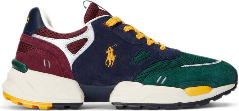 POLO Ralph Lauren chunky suède sneakers donkergroen