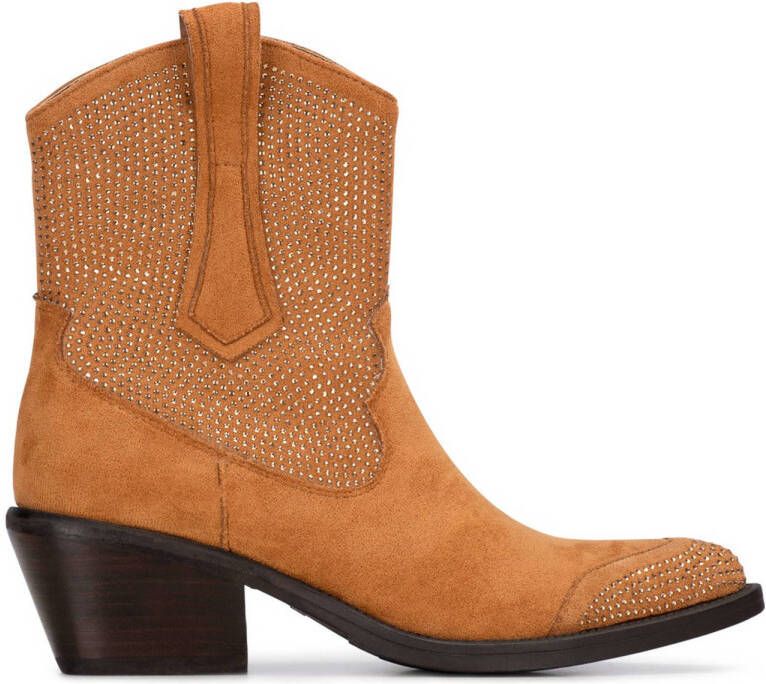 POSH by Poelman Abby cowboylaarzen met glitters cognac