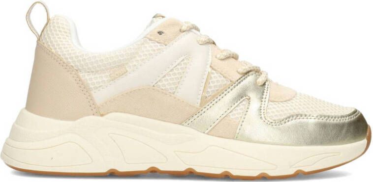 POSH by Poelman CAROCEL Dames Sneakers Wit Met Beige Combinatie