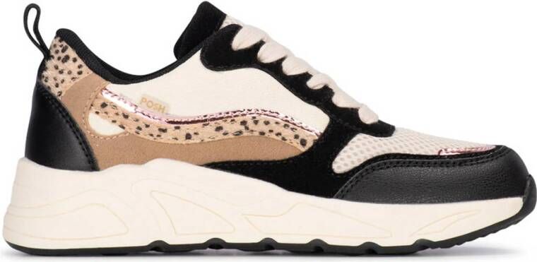 POSH by Poelman Carocel chunky sneakers zwart beige