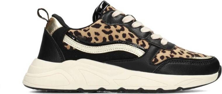 POELMAN zwarte sneakers animalprint Zwart Synthetisch Lage sneakers Dames