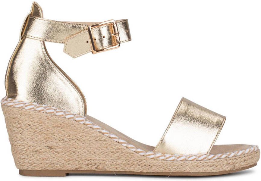 POSH by Poelman SUUS Dames Sandalen Espadrilles Goud