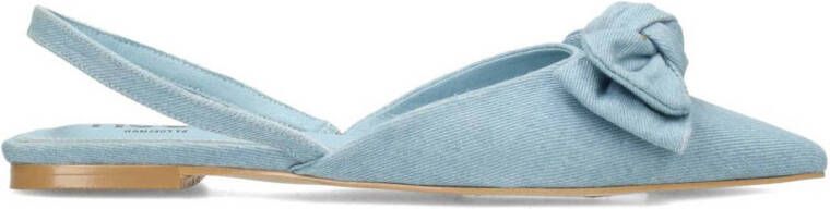 POSH by Poelman Loa denim slingback loafers blauw