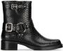 POSH by Poelman Phoebe bikerboots met slangenprint zwart - Thumbnail 1