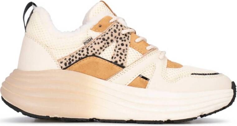 POSH by Poelman WAVY Dames Sneaker Beige met combinatie