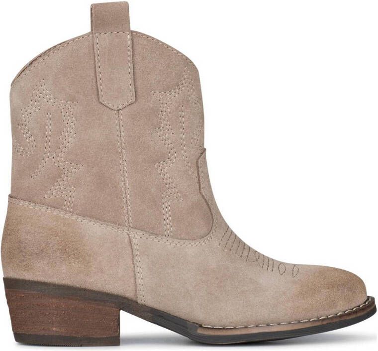 PS Poelman Bila suède cowboylaarzen beige Meisjes Suede Effen 33