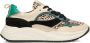 PS Poelman Charu chunky leren sneakers beige groen - Thumbnail 1