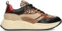 PS Poelman Charu chunky leren sneakers zwart beige - Thumbnail 1