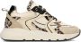 PS Poelman Cibel chunky leren sneakers beige panter - Thumbnail 1