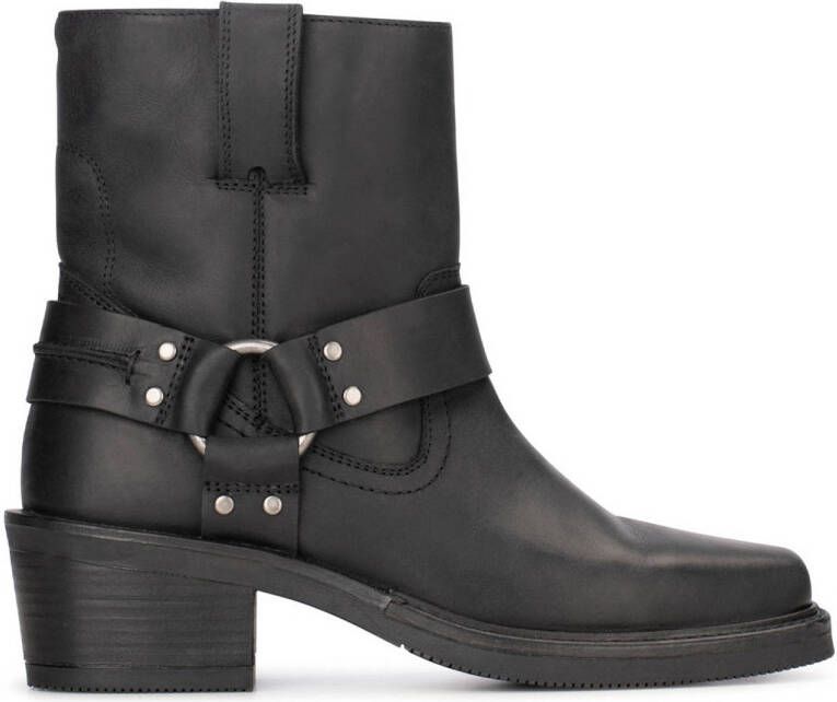 PS Poelman Hailee leren bikerboots zwart