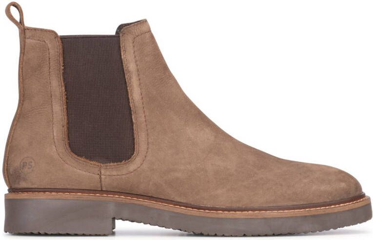 PS Poelman Hudson nubuck chelsea boots bruin