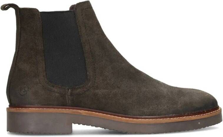 PS Poelman Hudson suède chelsea boots donkergrijs