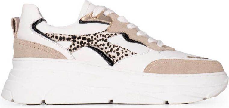 POELMAN Lpjana-06poe beige white platino Wit Leer Lage sneakers Dames