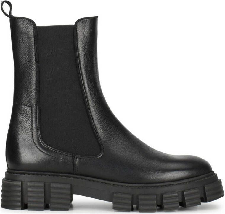 PS Poelman Kim leren chelsea boots zwart