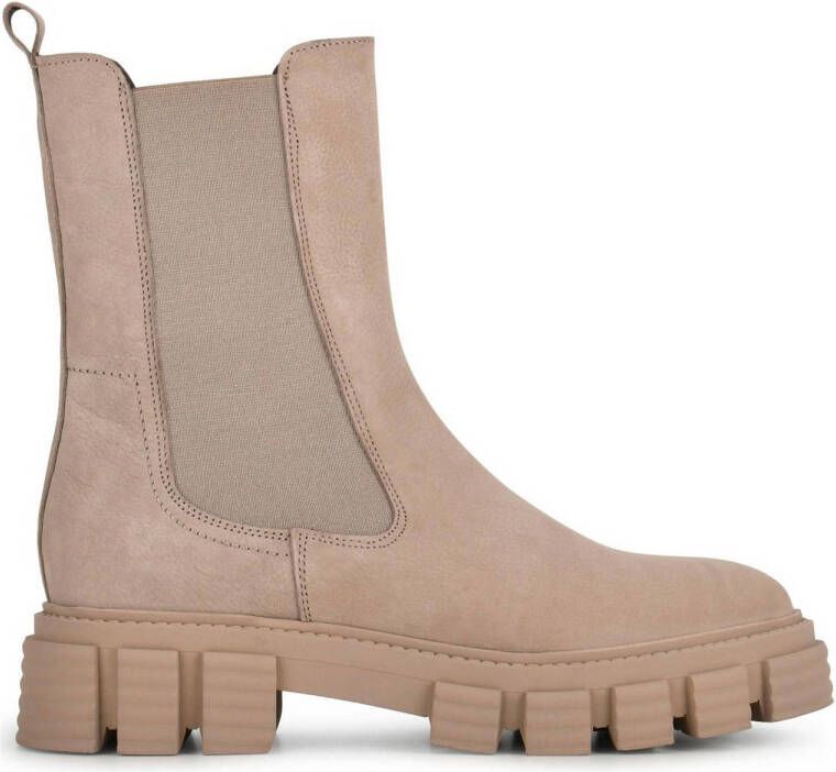 PS Poelman KIM nubuck leren chelsea boots beige