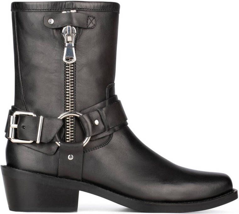 PS Poelman leren bikerboots zwart