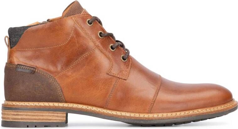 PS Poelman leren veterschoenen cognac