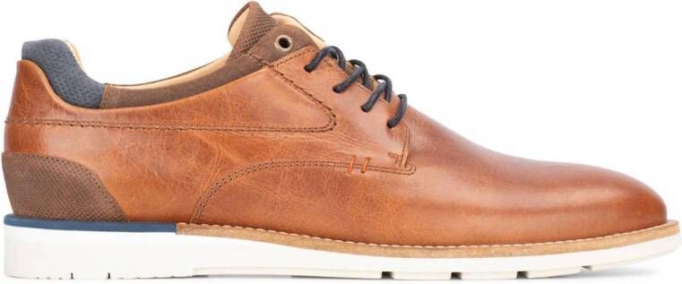 PS Poelman leren veterschoenen cognac