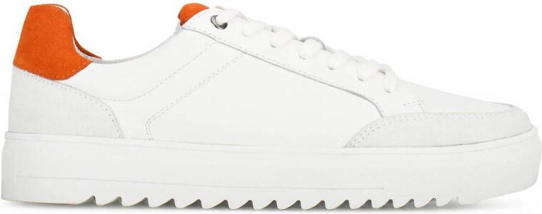 PS Poelman MIKE leren sneakers wit oranje