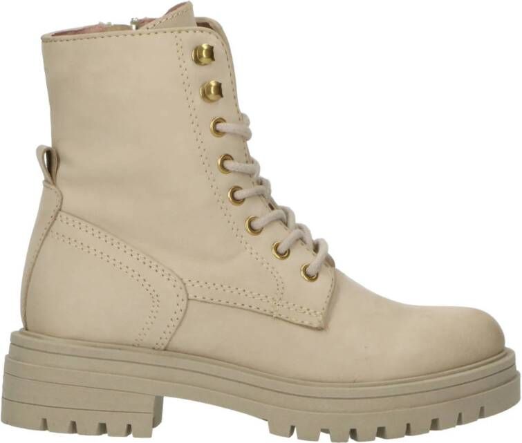 PS Poelman Mink-83 leren veterboots beige Meisjes Leer Effen 31