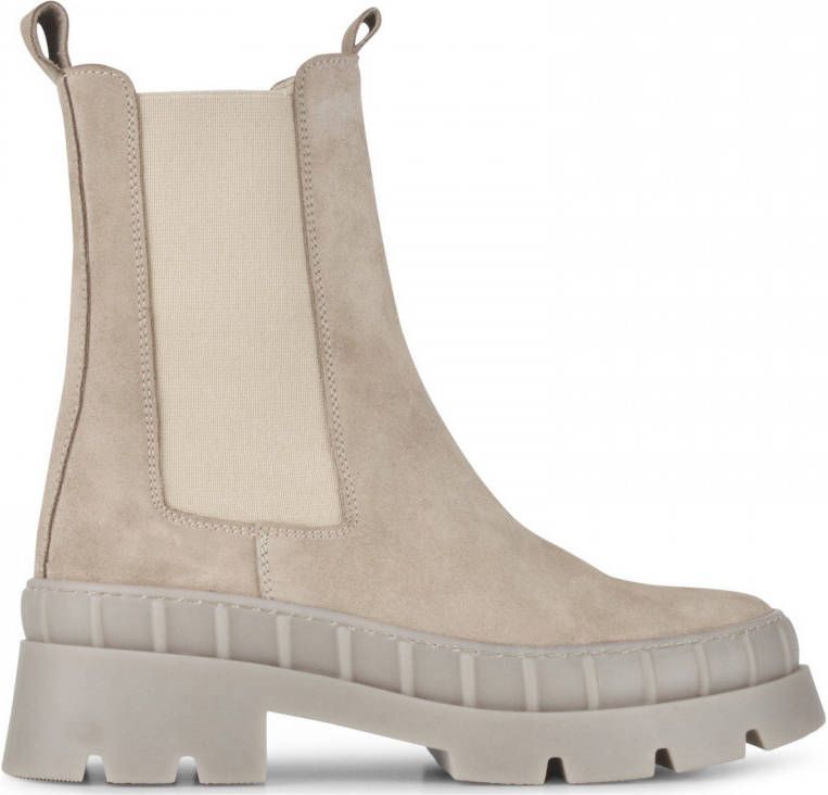 PS Poelman Nora leren chelsea boots beige