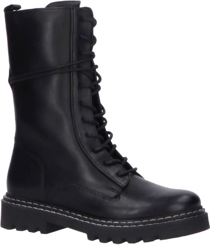 PS Poelman Saturno leren veterboots zwart