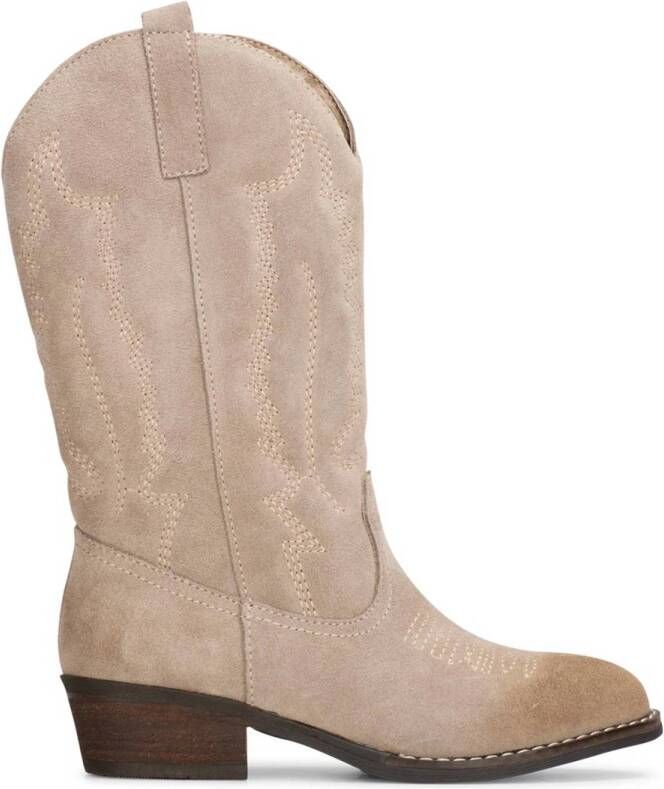 PS Poelman suède cowboylaarzen beige Meisjes Suede Effen 31