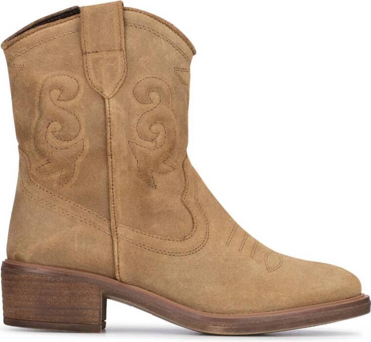 PS Poelman suède cowboylaarzen beige