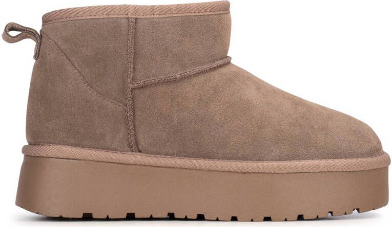 PS Poelman suède enkelboots taupe