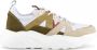 PS Poelman Year Dames Leren Chunky Runner Sneaker van Mesh en Suéde Bruin Beige Rood - Thumbnail 1