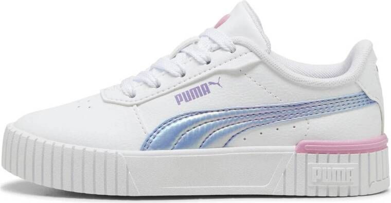 Puma Carina 2.0 Bouncy sky sneakers wit lila Jongens Meisjes Imitatieleer 28