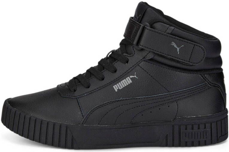 Puma Carina 2.0 Mid sneakers zwart Jongens Meisjes Imitatieleer Effen 36