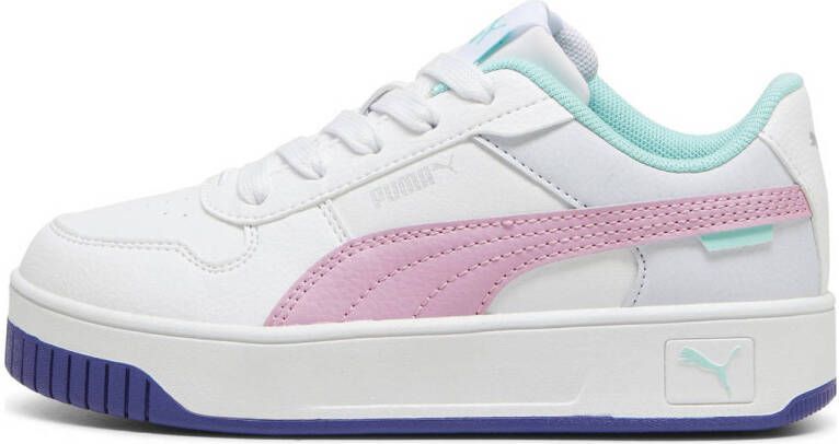 Puma Carina Street sneakers wit roze mintgroen Meisjes Leer Meerkleurig 33