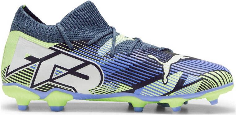 PUMA Future 7 Match Gras Kunstgras Voetbalschoenen (MG) Kids Grijs Paars Groen Wit