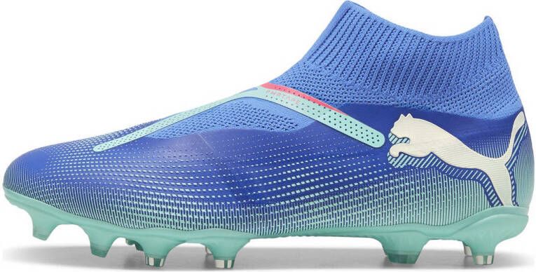 Puma Future 7 Match senior voetbalschoenen kobaltblauw wit mintgroen