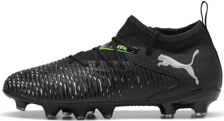 PUMA FUTURE 8 MATCH FG AG Jr Unisex Sportschoenen Black-Cool Light Gray-Fluo Green