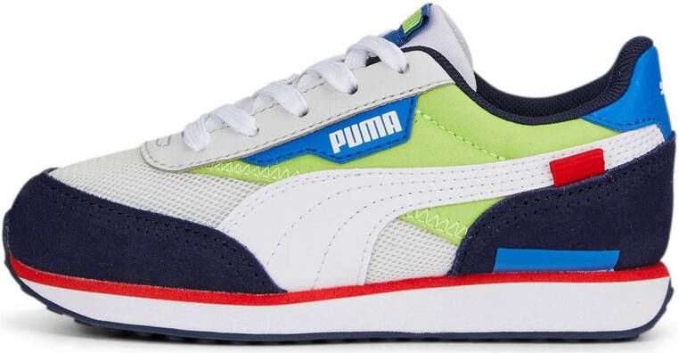 Puma Future Rider Splash sneakers wit groen zwart Jongens Meisjes Imitatieleer 28