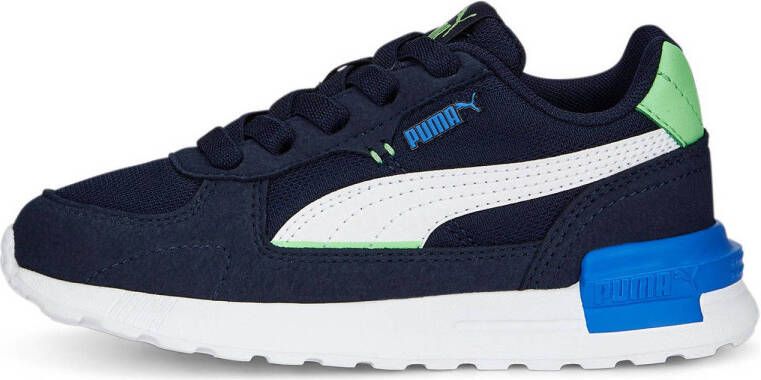 Puma Graviton sneakers donkerblauw wit groen Jongens Meisjes Mesh 31