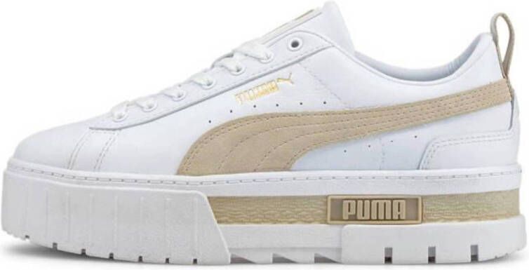 Puma Mayze Lth Wn's leren sneakers wit ecru