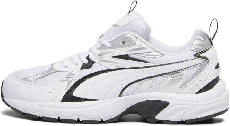 Puma Tech Sneaker met Zwarte en Zilveren Accenten White