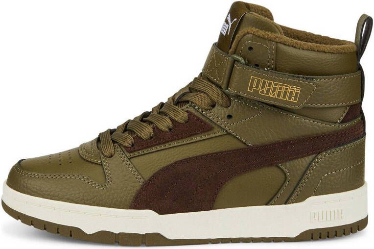 PUMA RBD Game WTR Jr Unisex Sneakers Deep Olive-Dark Chocolate- Team Gold