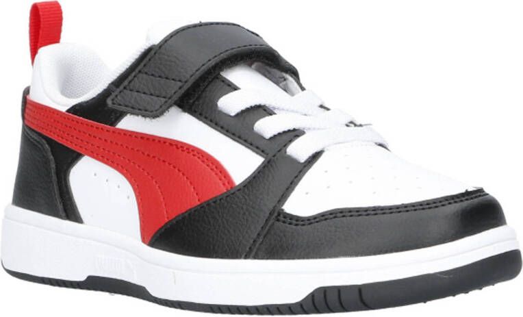 Puma Rebound v6 Low sneakers wit rood zwart Imitatieleer 31