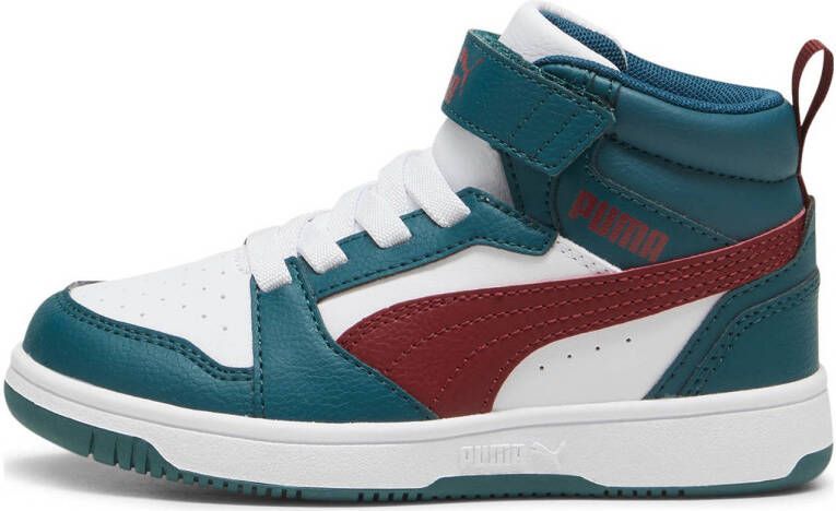 Puma Rebound v6 Mid sneakers groen ecru rood