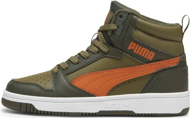 PUMA Rebound V6 Mid WTR Jr Unisex Sneakers Dark Olive-Maple Syrup- Olive